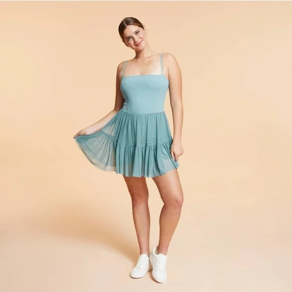NWT! Popflex Blogilates Viral Taylor Swift Ballerina Dress Teal Blue Size Small - Picture 5 of 8